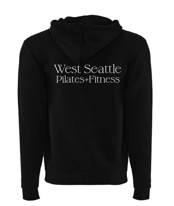 West Seattle Pilates Black Zip Hoodie Back