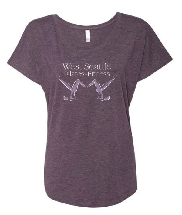 West Seattle Pilates Vintage Purple Logo Tee